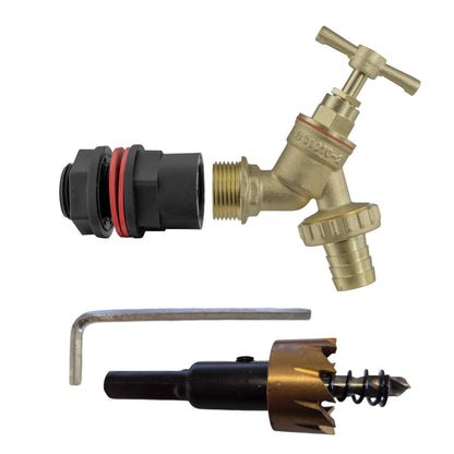 Water Butts Kit 1/2" with Brass Tap and Drill Bit - Best4Trade-Retail Tech Hose & Fittings