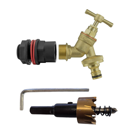 Water Butts Kit 1/2" with Brass Tap & Snap On and Drill Bit - Best4Trade-Retail Tech Hose & Fittings