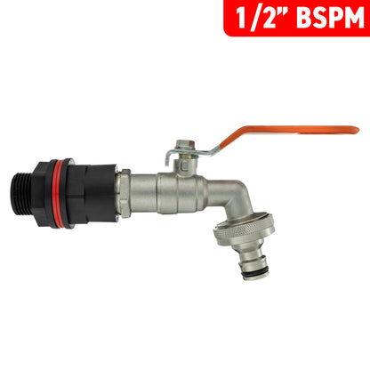 Water Butt Kit 1/2" with Quick Connect Lever Tap and Drill Bit - Best4Trade-Retail Tech Hose & Fittings
