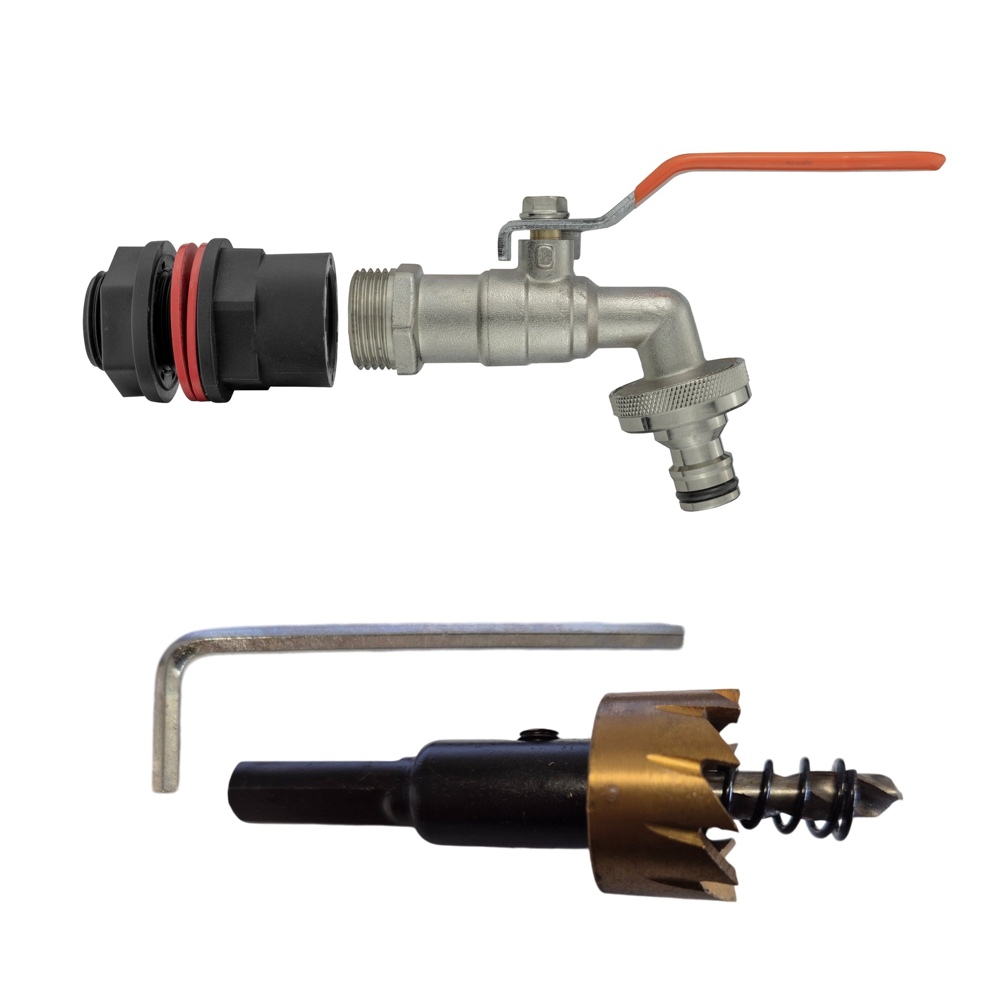 Water Butt Kit 1/2" with Quick Connect Lever Tap and Drill Bit - Best4Trade-Retail Tech Hose & Fittings