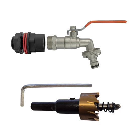 Water Butt Kit 1/2" with Quick Connect Lever Tap and Drill Bit - Best4Trade-Retail Tech Hose & Fittings
