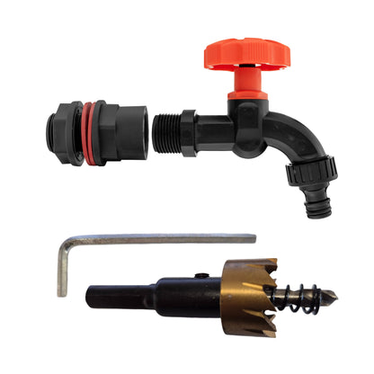 Water Butts Kit 1/2" With PP Black Tap and Drill Bit - Best4Trade-Retail Tech Hose & Fittings
