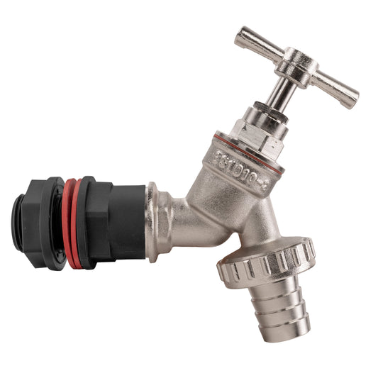 Water Butt Kit 1/2" with Nickel Plated Barbed Tap - Best4Trade-Retail Tech Hose & Fittings