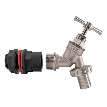 Water Butt Kit 1/2" with Nickel Plated Barbed Tap and Drill Bit - Best4Trade-Retail Tech Hose & Fittings