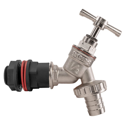 Water Butt Kit 1/2" with Nickel Plated Barbed Tap - Best4Trade-Retail Tech Hose & Fittings