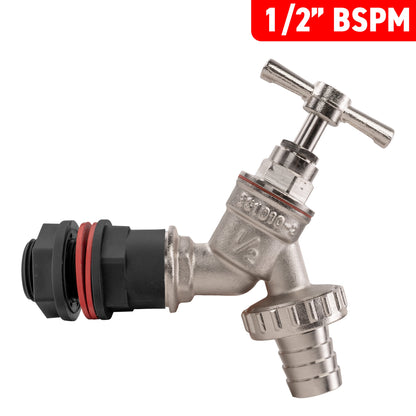 Water Butt Kit 1/2" with Nickel Plated Barbed Tap and Drill Bit - Best4Trade-Retail Tech Hose & Fittings