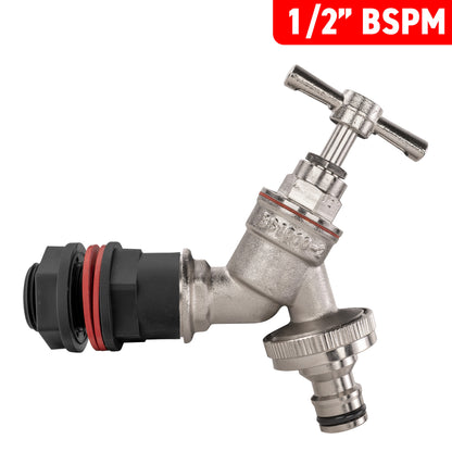 Water Butt Kit 1/2" with Nickel Plated Quick Connect Tap and Drill Bit - Best4Trade-Retail Tech Hose & Fittings