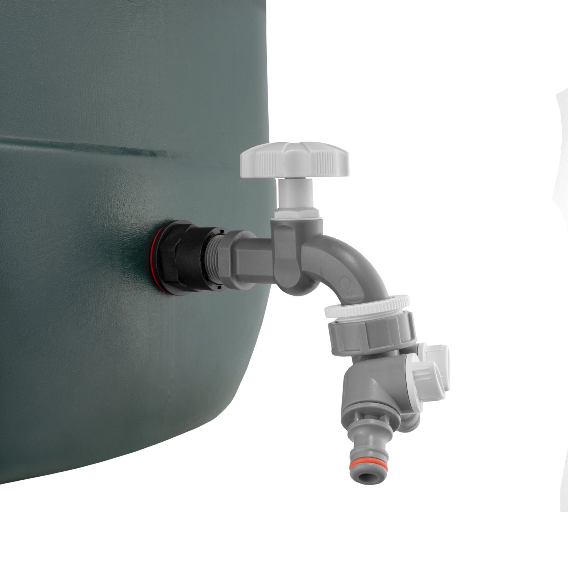 Water Butt Kit 1/2" with Grey Dial Tap + Two-Way Splitter and Drill Bit - Best4Trade-Retail Tech Hose & Fittings
