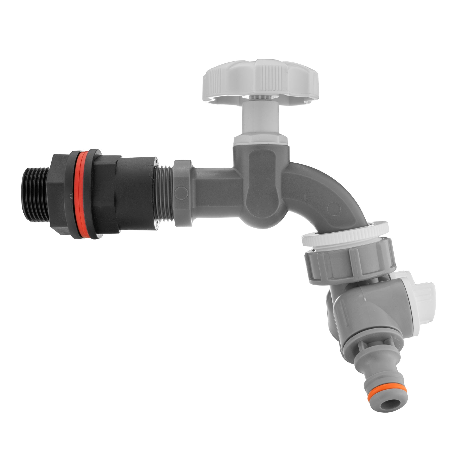 Water Butt Kit 1/2" with Grey Dial Tap + Two-Way Splitter - Best4Trade-Retail Tech Hose & Fittings