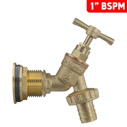 Water Butt Brass Kit 1" with Brass Barbed Tap and Drill Bit - Best4Trade-Retail Tech Hose & Fittings