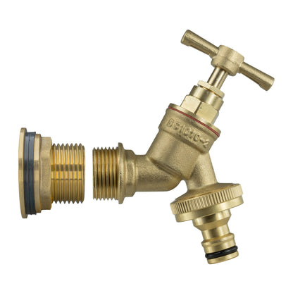 Water Butt Brass Kit 1" with Brass Quick Connect Tap and Drill Bit - Best4Trade-Retail Tech Hose & Fittings