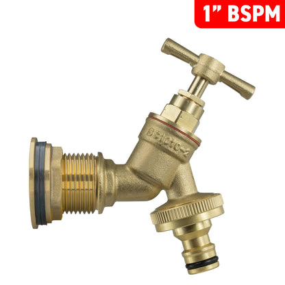Water Butt Brass Kit 1" with Brass Quick Connect Tap and Drill Bit - Best4Trade-Retail Tech Hose & Fittings