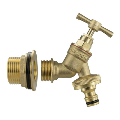 Water Butt Brass Kit 1" with Brass Quick Connect Tap and Drill Bit - Best4Trade-Retail Tech Hose & Fittings