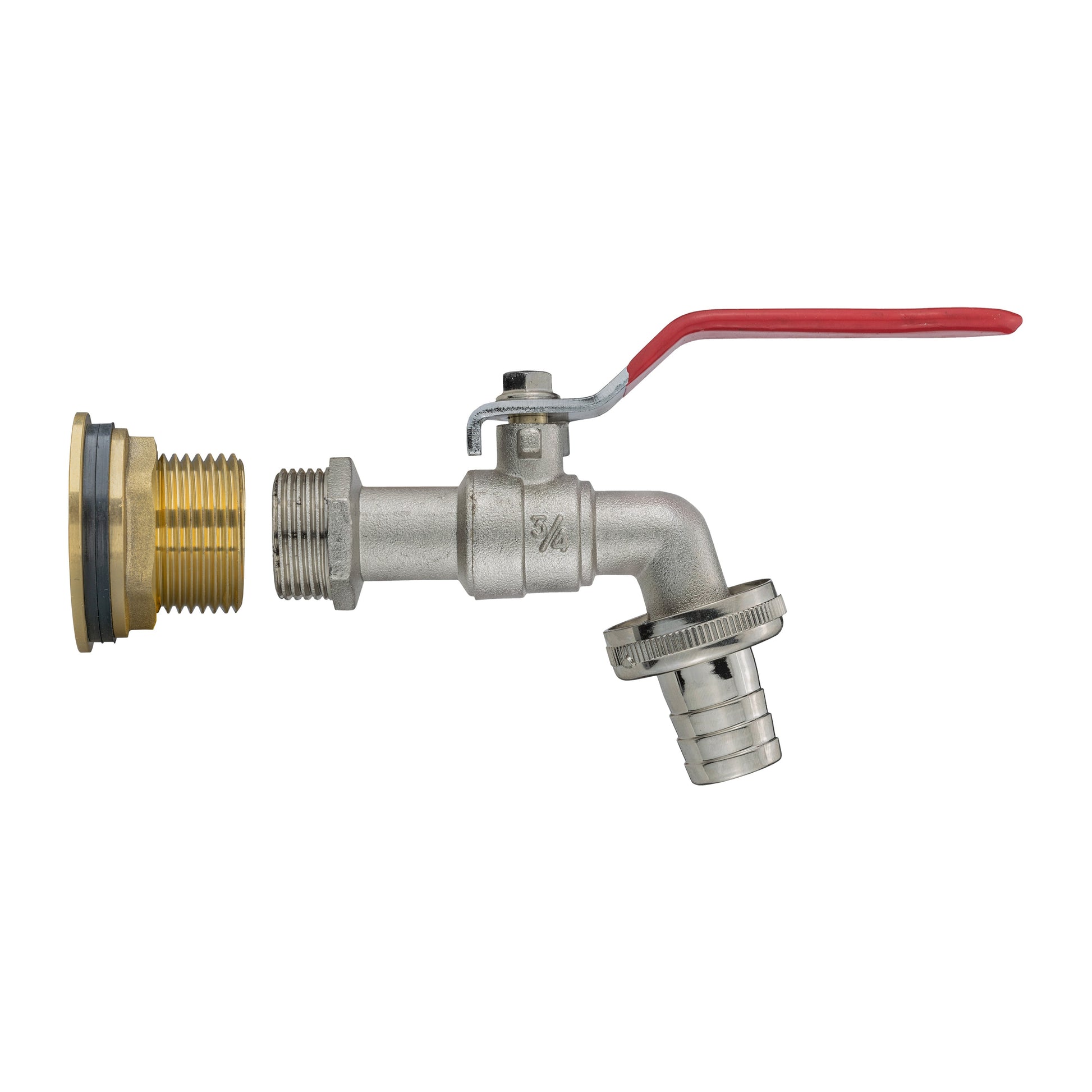 Water Butt Brass Kit 1" with Barbed Lever Tap and Drill Bit - Best4Trade-Retail Tech Hose & Fittings