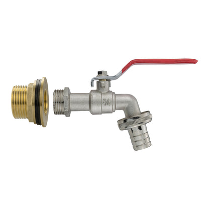 Water Butt Brass Kit 1" with Barbed Lever Tap and Drill Bit - Best4Trade-Retail Tech Hose & Fittings