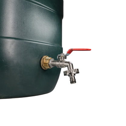 Water Butt Brass Kit 1" with Quick Connect Lever Tap and Drill Bit - Best4Trade-Retail Tech Hose & Fittings