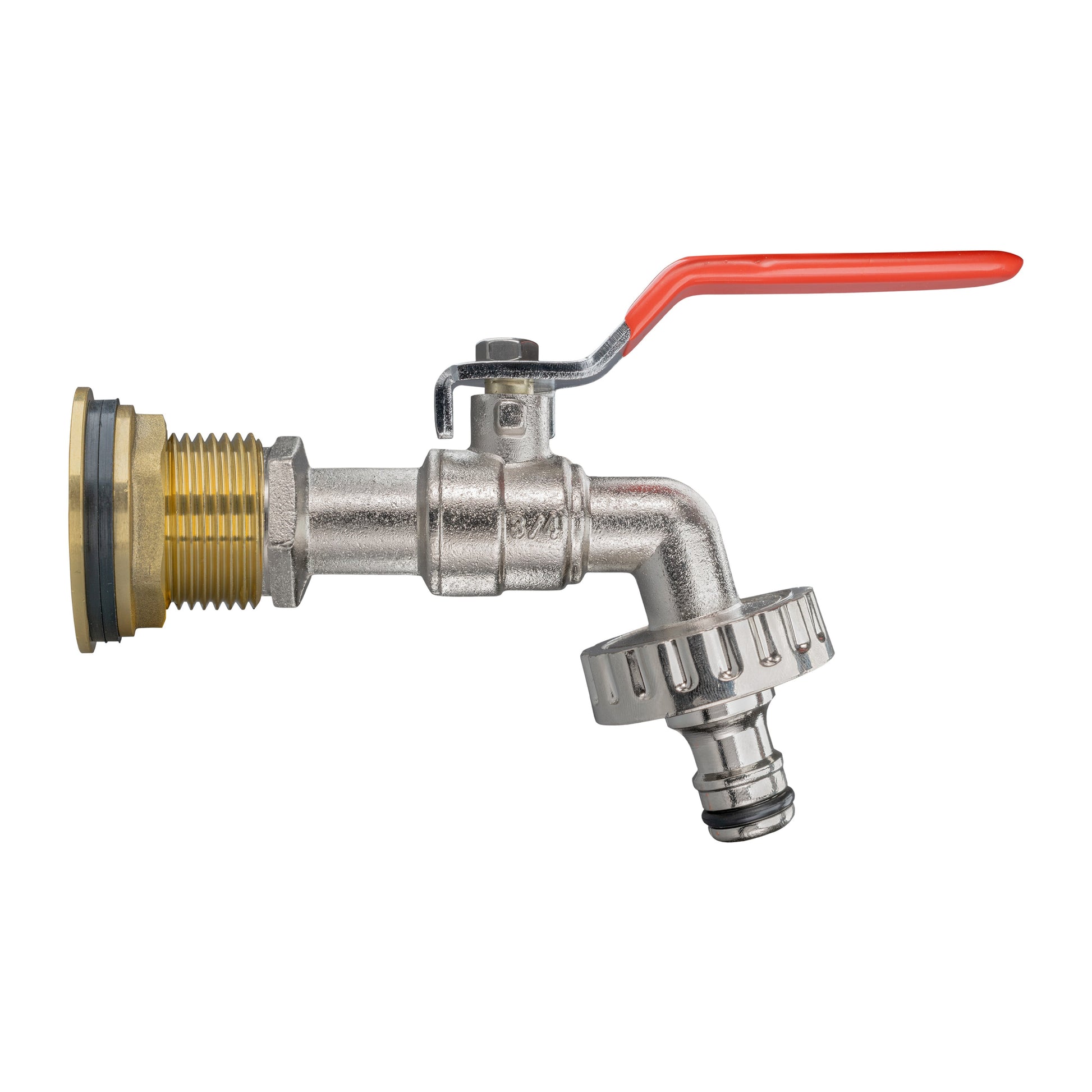 Water Butt Brass Kit 1" with Quick Connect Lever Tap and Drill Bit - Best4Trade-Retail Tech Hose & Fittings