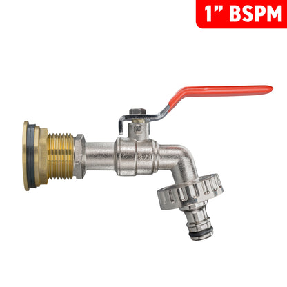 Water Butt Brass Kit 1" with Quick Connect Lever Tap - Best4Trade-Retail Tech Hose & Fittings