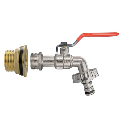 Water Butt Brass Kit 1" with Quick Connect Lever Tap - Best4Trade-Retail Tech Hose & Fittings