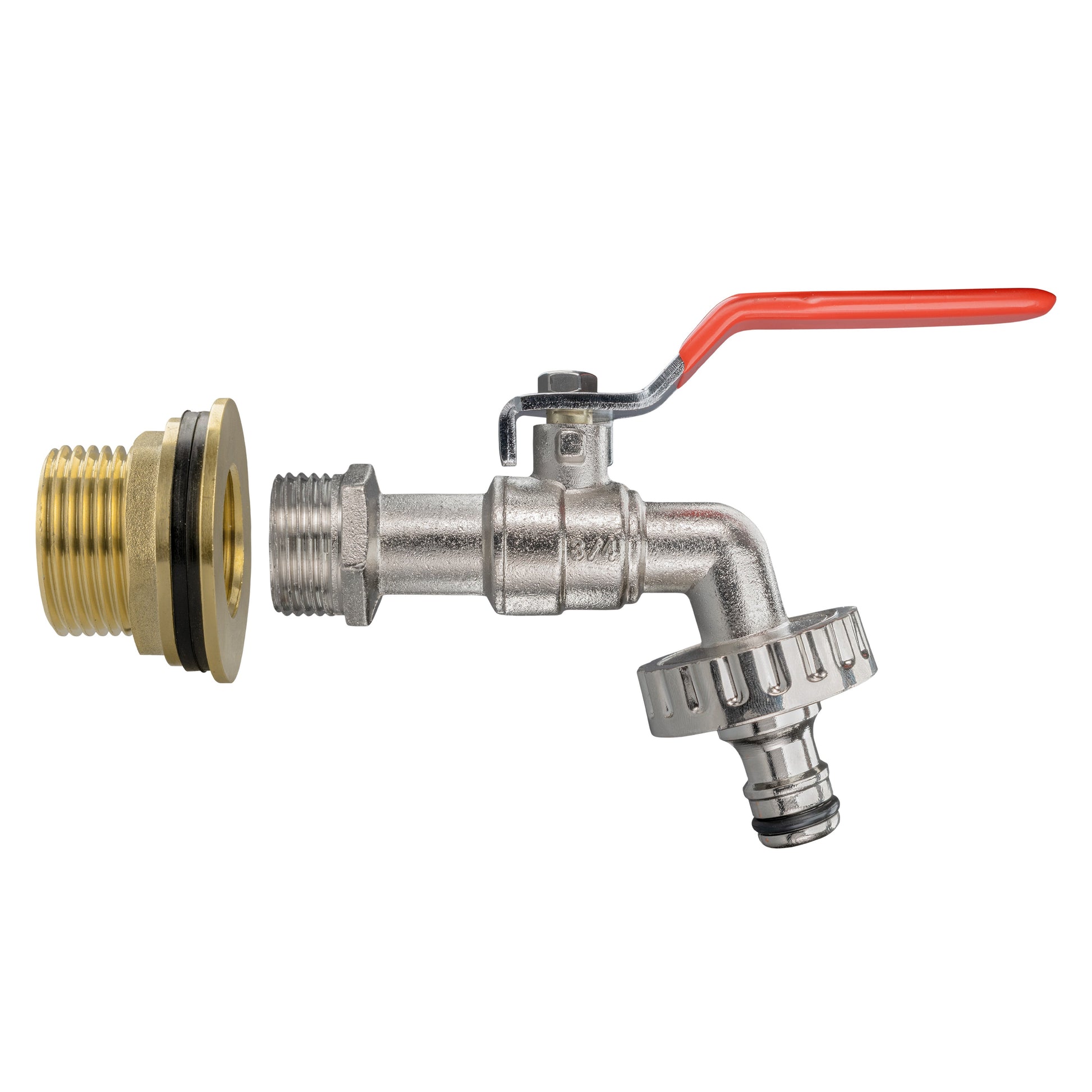 Water Butt Brass Kit 1" with Quick Connect Lever Tap and Drill Bit - Best4Trade-Retail Tech Hose & Fittings