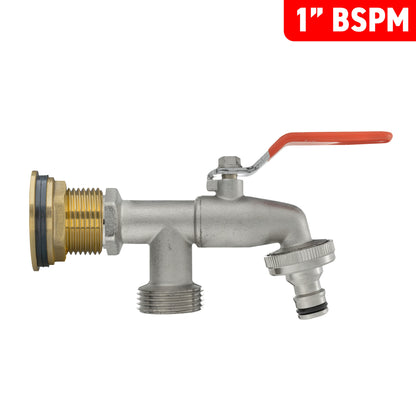 Water Butt Brass Kit 1" with Double Tap - Best4Trade-Retail Tech Hose & Fittings