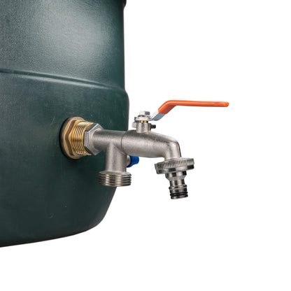 Water Butt Brass Kit 1" with Double Tap and Drill Bit - Best4Trade-Retail Tech Hose & Fittings