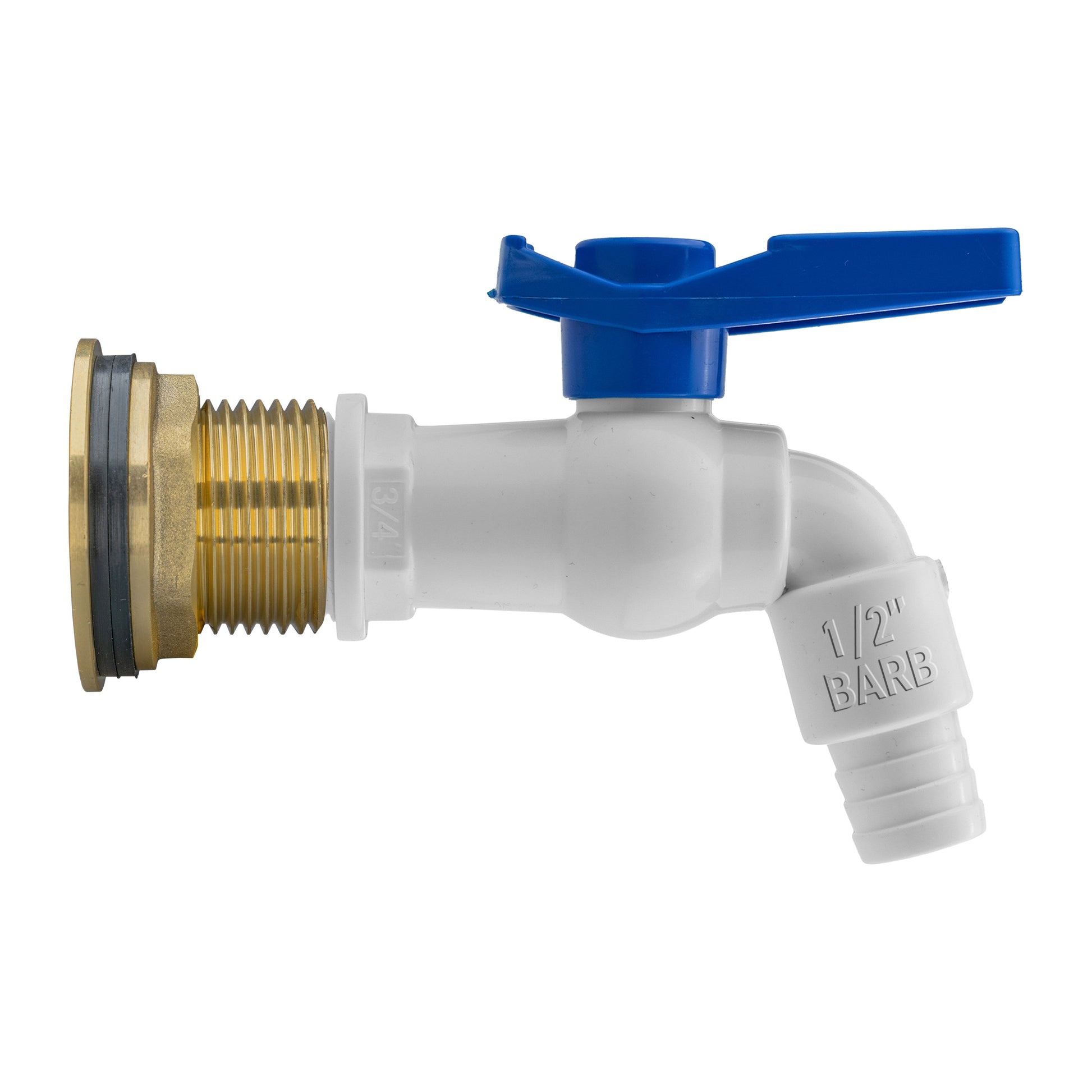 Water Butt Brass Kit 1" with White PVC Tap - Best4Trade-Retail Tech Hose & Fittings