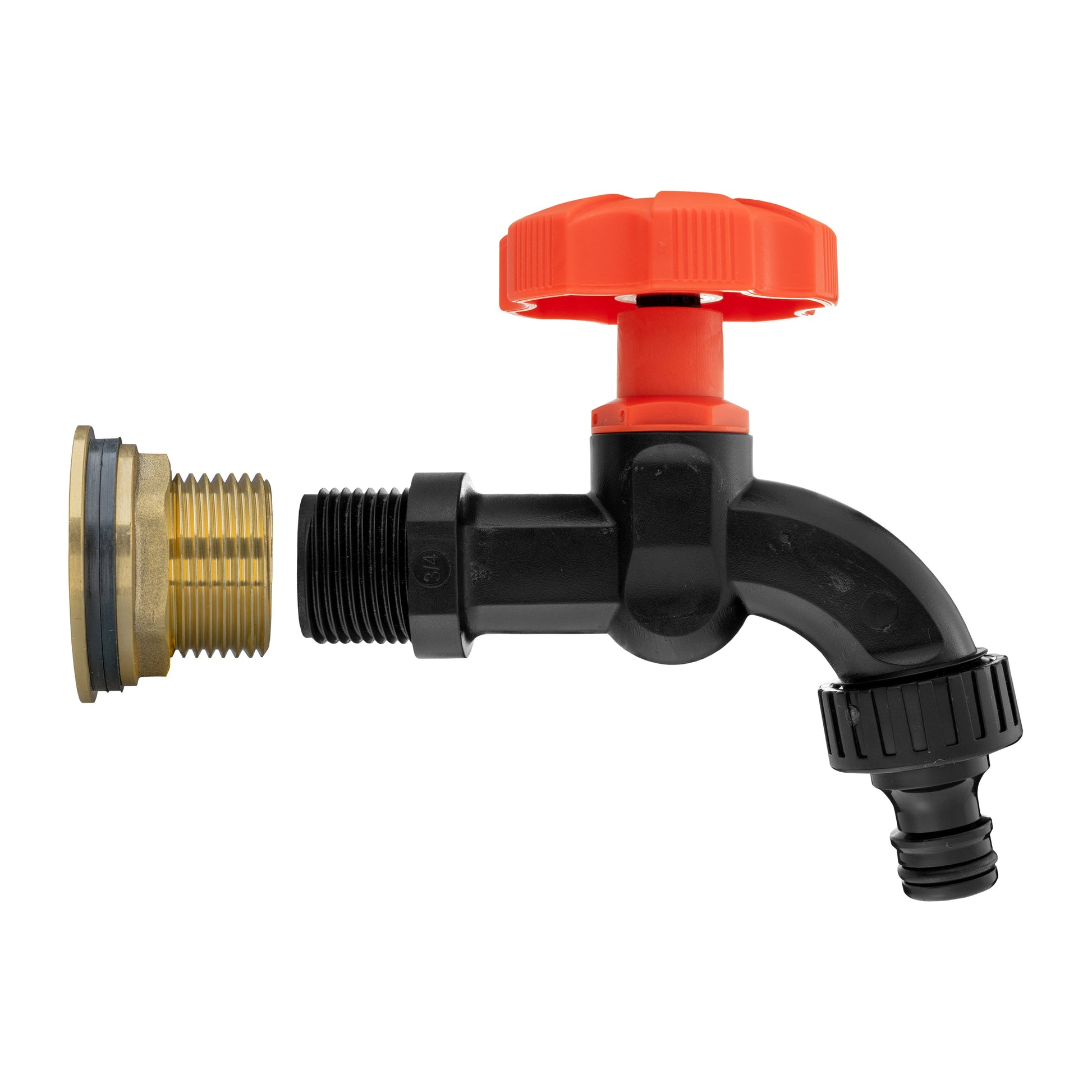Water Butt Brass Kit 1" with Black Dial Tap and Drill Bit - Best4Trade-Retail Tech Hose & Fittings