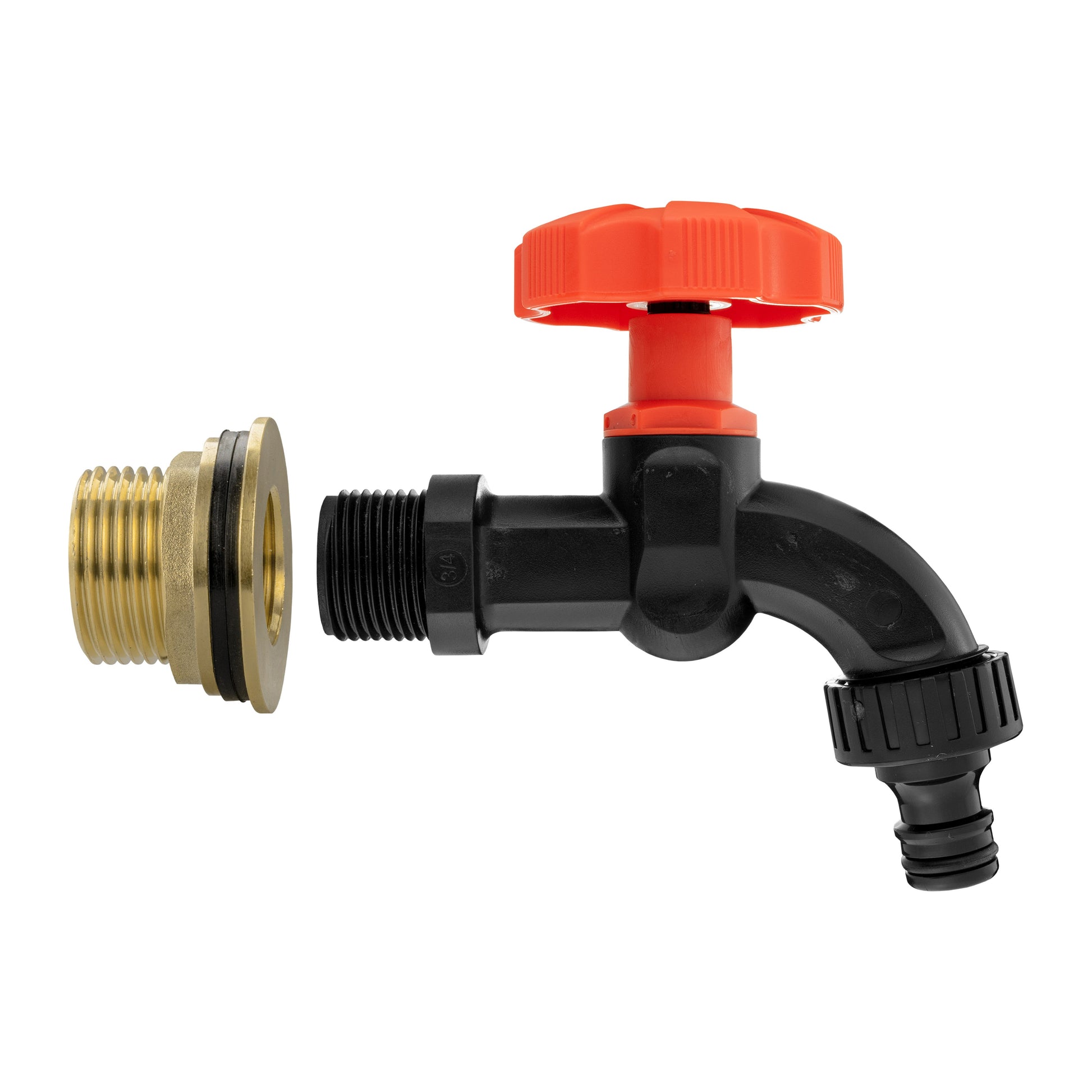 Water Butt Brass Kit 1" with Black Dial Tap and Drill Bit - Best4Trade-Retail Tech Hose & Fittings