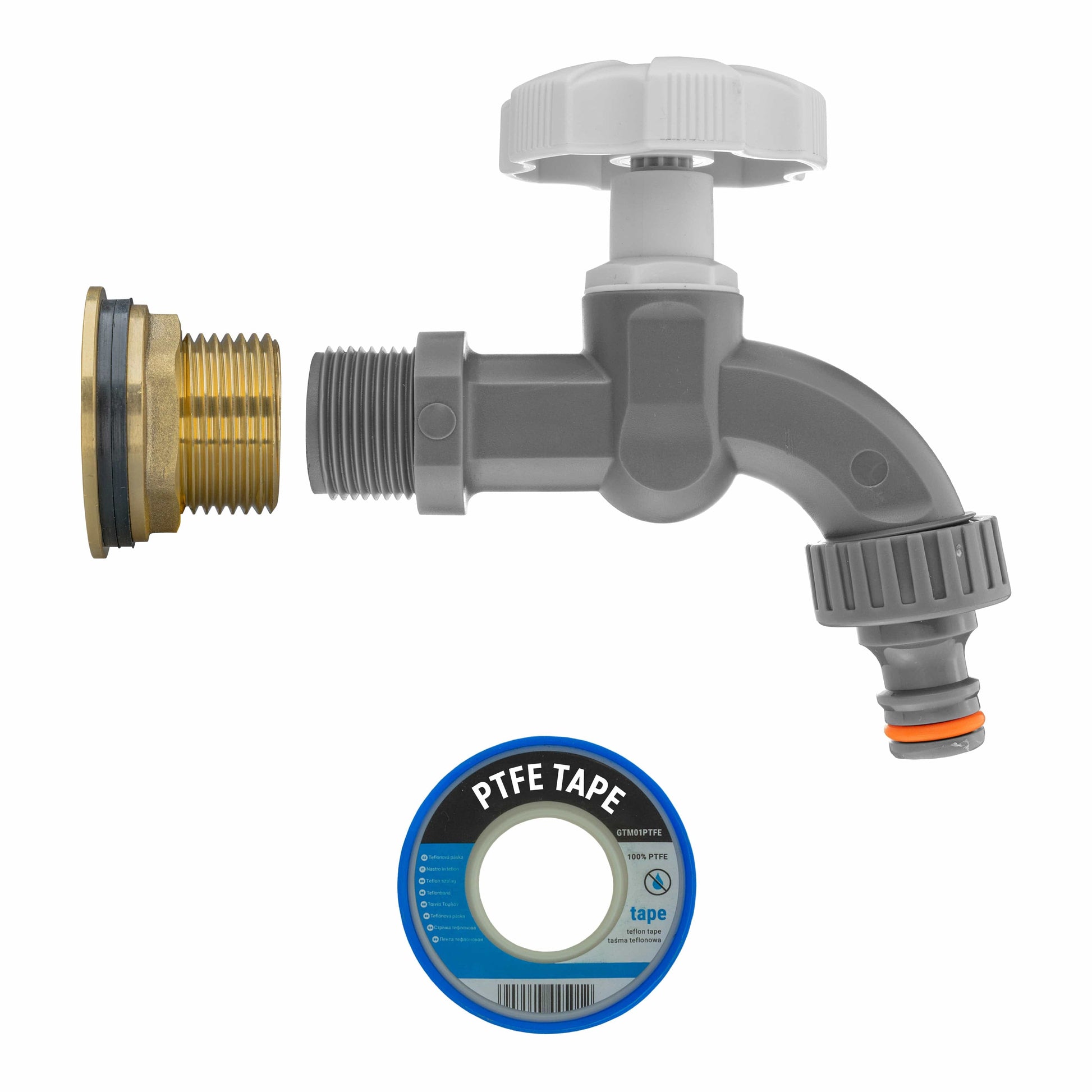 Water Butt Brass Kit 1" with Grey Dial Tap - Best4Trade-Retail Tech Hose & Fittings