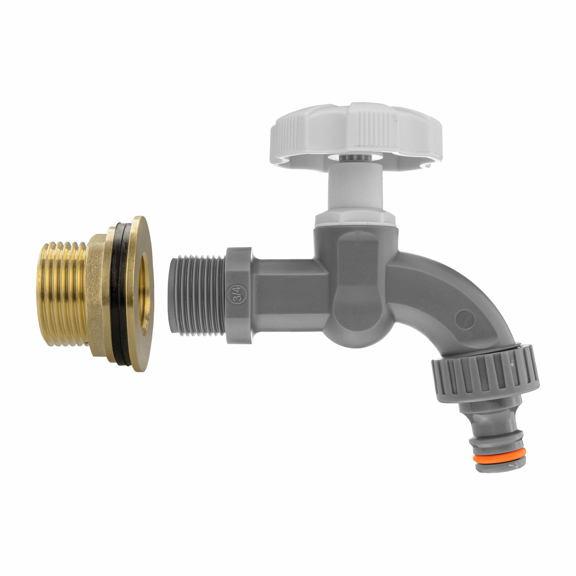 Water Butt Brass Kit 1" with Grey Dial Tap and Drill Bit - Best4Trade-Retail Tech Hose & Fittings
