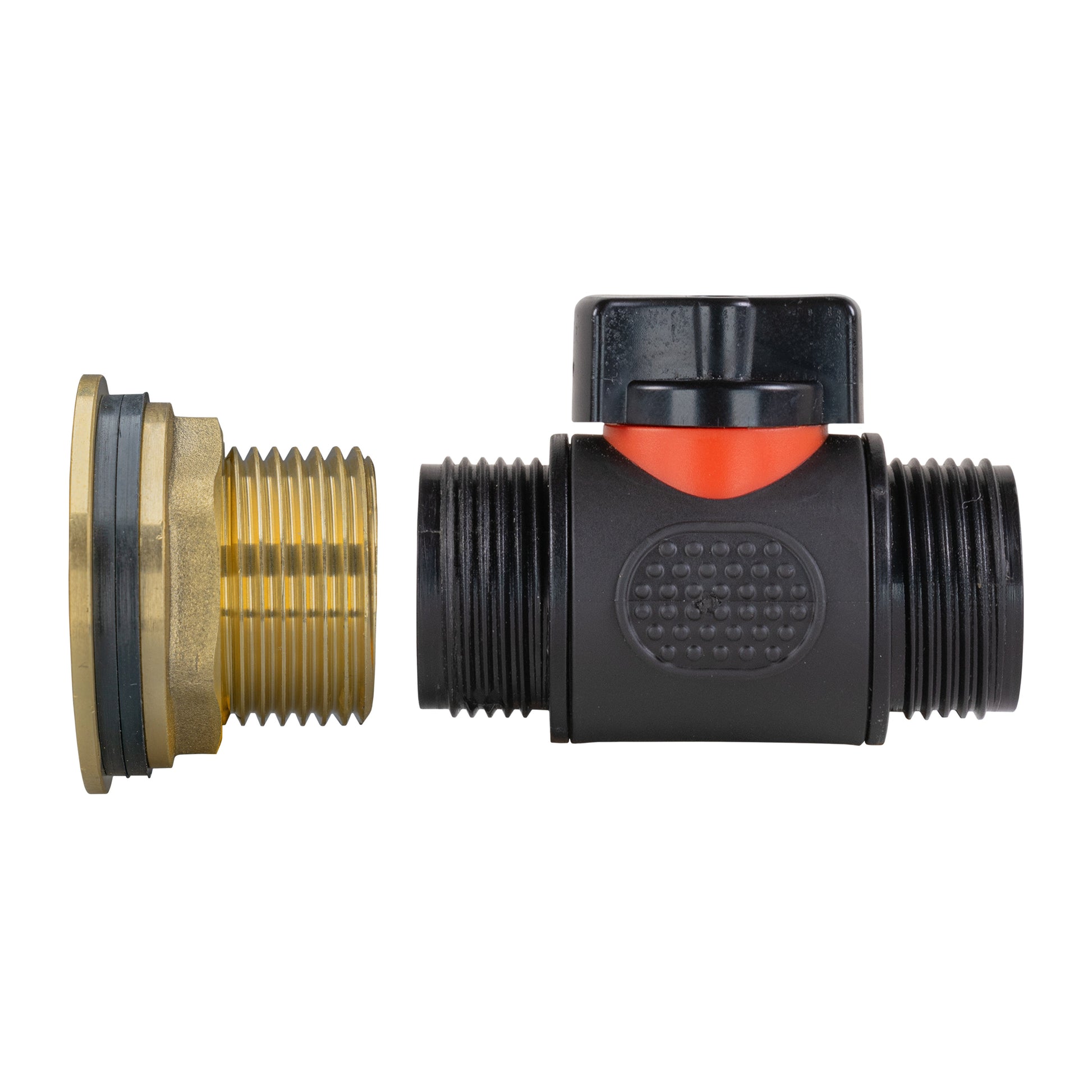 Water Butt Brass Kit 1" with 3/4" BSP In-Line Valve and Drill Bit - Best4Trade-Retail Tech Hose & Fittings