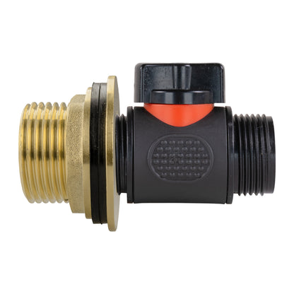 Water Butt Brass Kit 1" with 3/4" BSP In-Line Valve - Best4Trade-Retail Tech Hose & Fittings