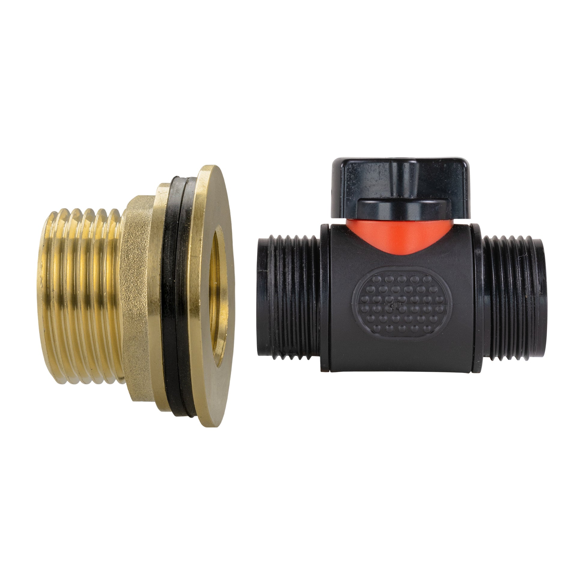 Water Butt Brass Kit 1" with 3/4" BSP In-Line Valve - Best4Trade-Retail Tech Hose & Fittings