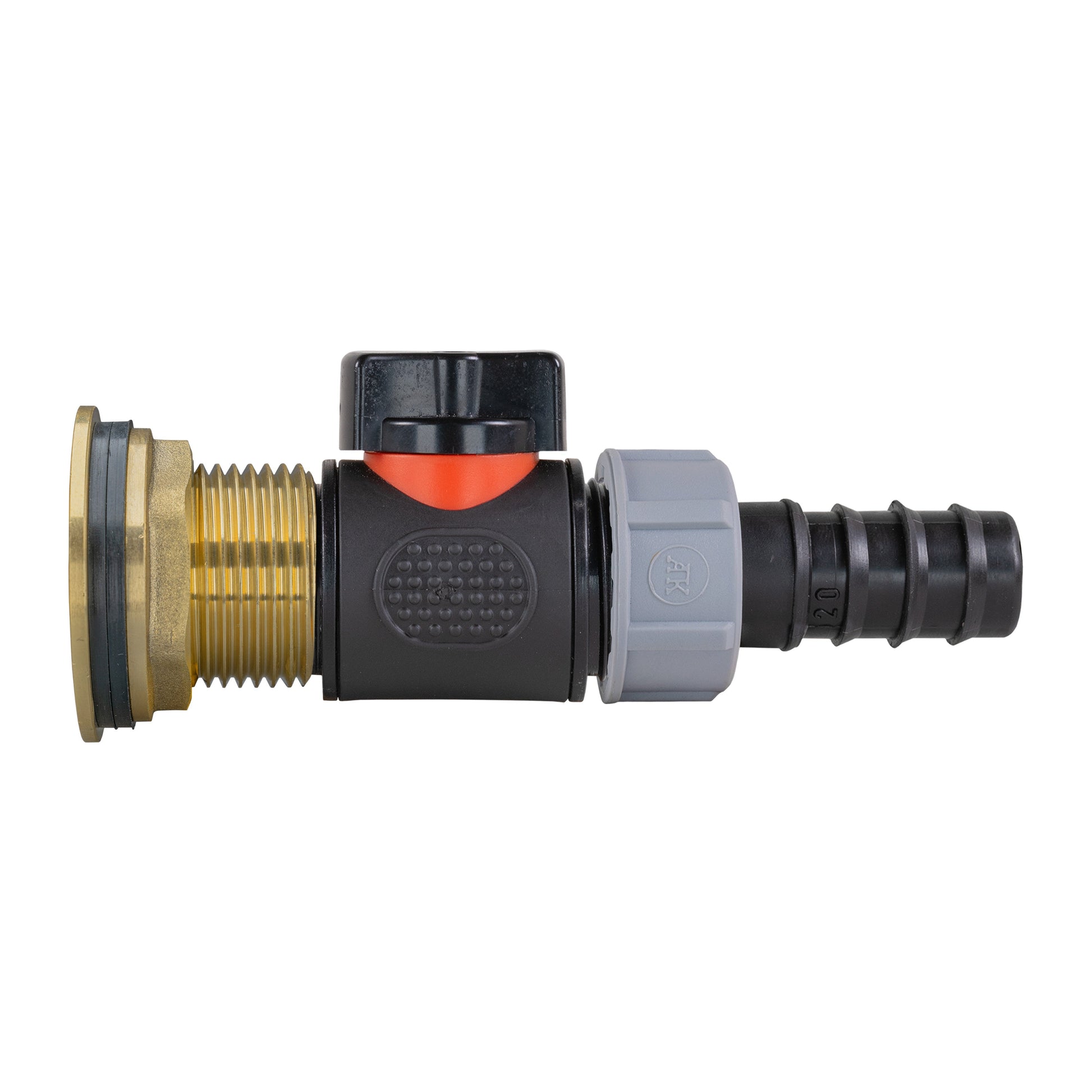 Water Butt Brass Kit 1" with In-Line Valve + 20mm Barb and Drill Bit - Best4Trade-Retail Tech Hose & Fittings