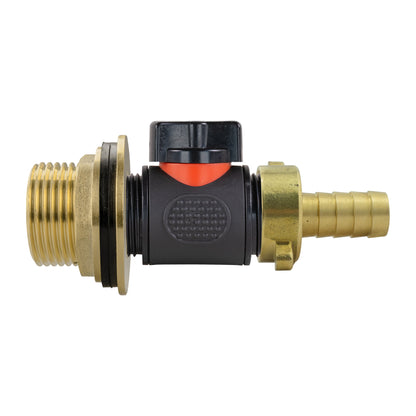 Water Butt Brass Kit 1" with In-Line Valve + 1/2" Brass Barb and Drill Bit - Best4Trade-Retail Tech Hose & Fittings