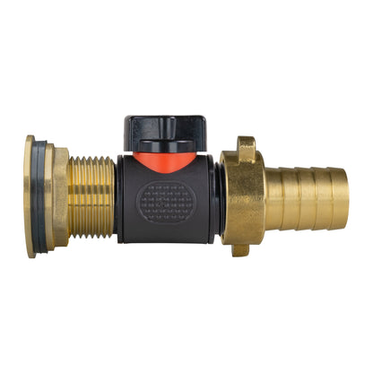 Water Butt Brass Kit 1" with In-Line Valve + 3/4" Brass Barb and Drill Bit - Best4Trade-Retail Tech Hose & Fittings