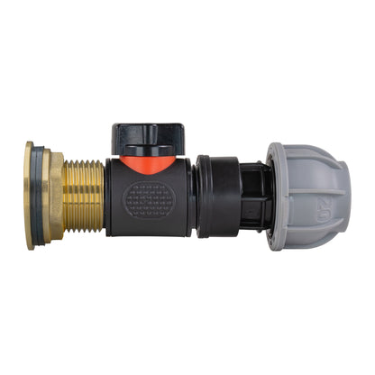 Water Butt Brass Kit 1" with In-Line Valve + 20mm MDPE - Best4Trade-Retail Tech Hose & Fittings