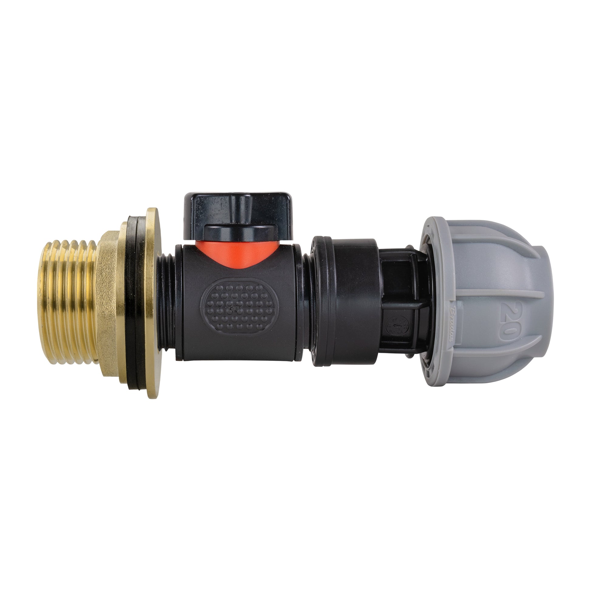 Water Butt Brass Kit 1" with In-Line Valve + 20mm MDPE - Best4Trade-Retail Tech Hose & Fittings