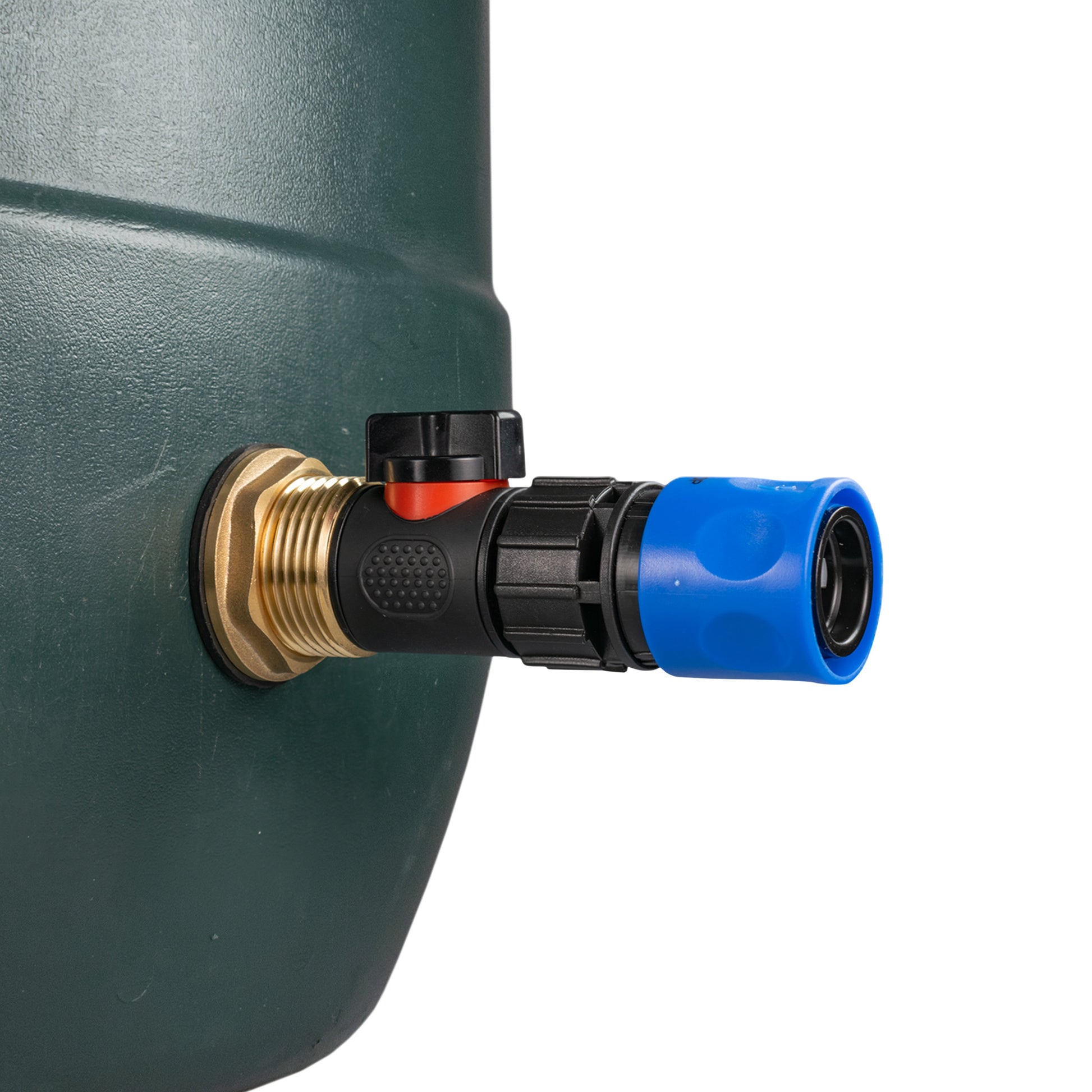 Water Butt Brass Kit 1" with In-Line Valve + Female Quick Connector Blue - Best4Trade-Retail Tech Hose & Fittings