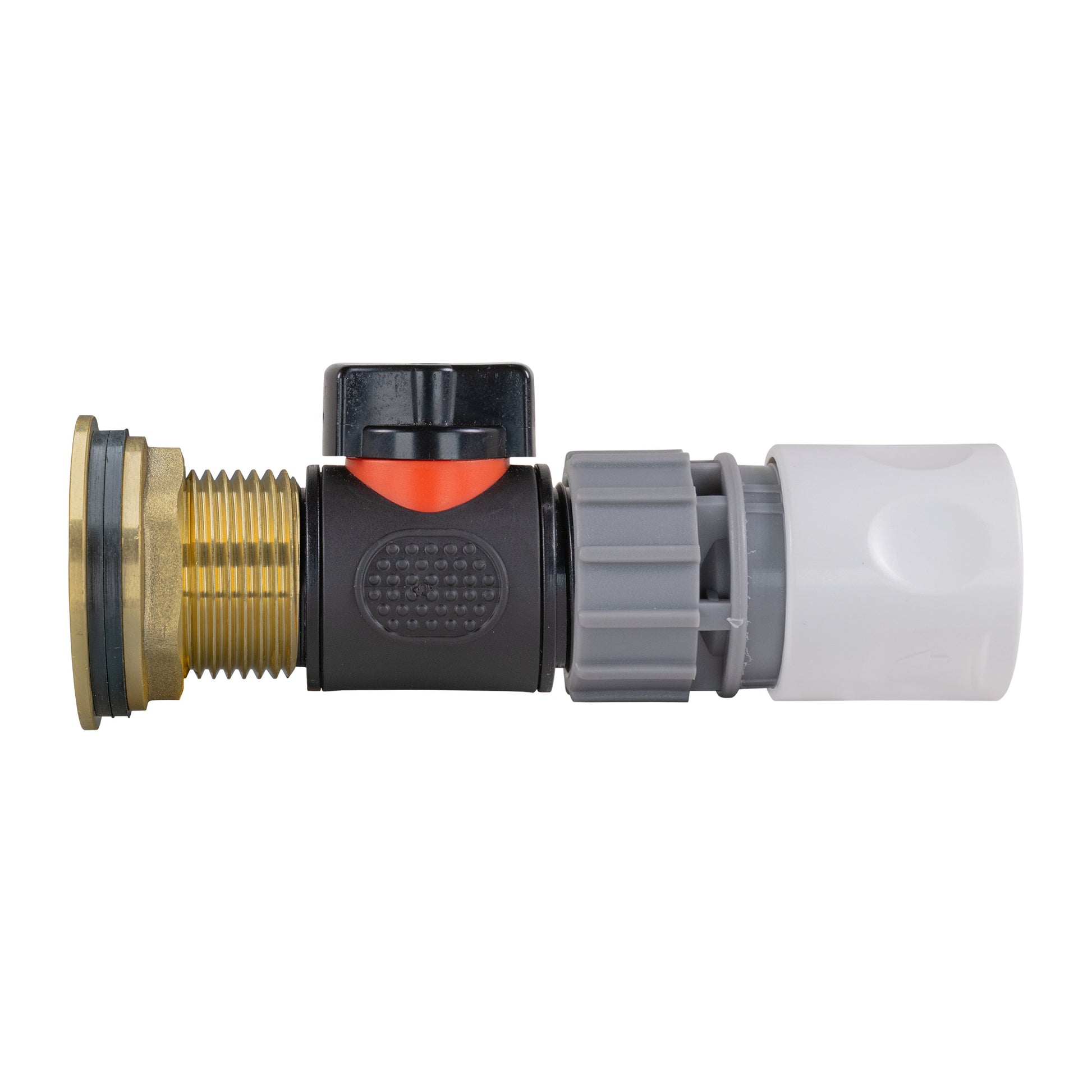 Water Butt Brass Kit 1" with In-Line Valve + Female Quick Connector WL and Drill Bit - Best4Trade-Retail Tech Hose & Fittings