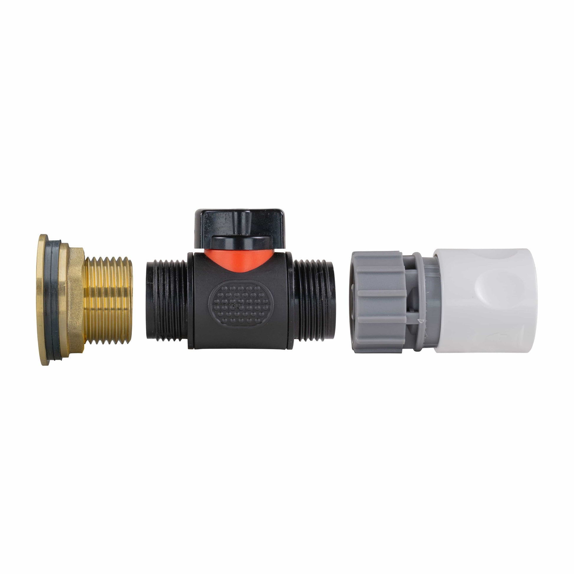 Water Butt Brass Kit 1" with In-Line Valve + Female Quick Connector WL - Best4Trade-Retail Tech Hose & Fittings
