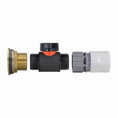 Water Butt Brass Kit 1" with In-Line Valve + Female Quick Connector WL - Best4Trade-Retail Tech Hose & Fittings