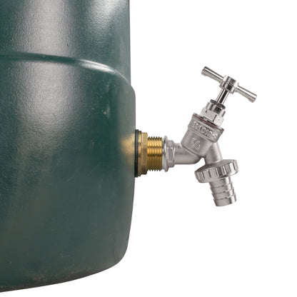 Water Butt Brass Kit 1" with Nickel Plated Barbed Tap and Drill Bit - Best4Trade-Retail Tech Hose & Fittings