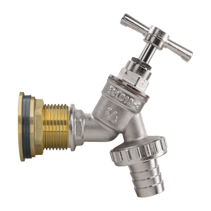 Water Butt Brass Kit 1" with Nickel Plated Barbed Tap - Best4Trade-Retail Tech Hose & Fittings