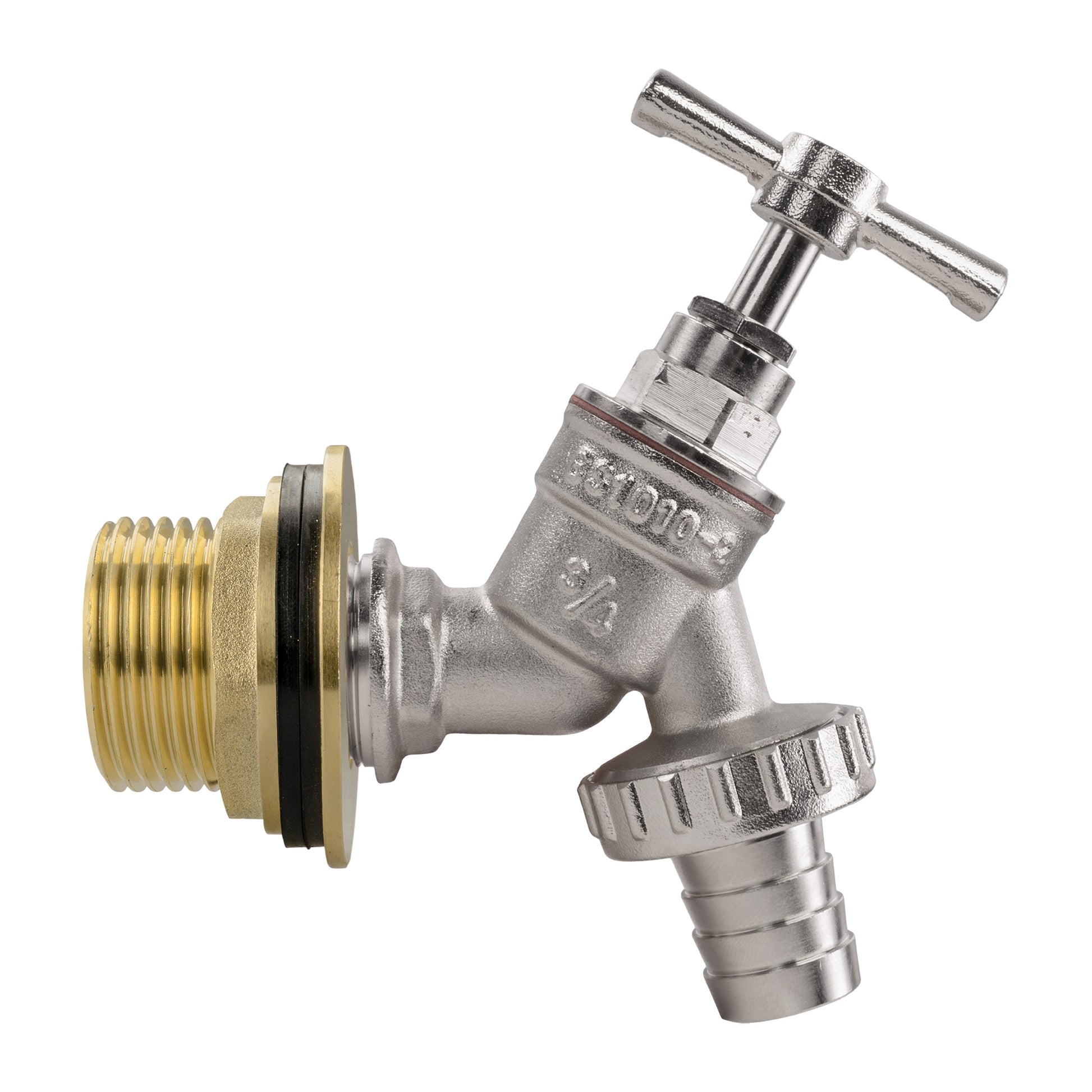 Water Butt Brass Kit 1" with Nickel Plated Barbed Tap - Best4Trade-Retail Tech Hose & Fittings