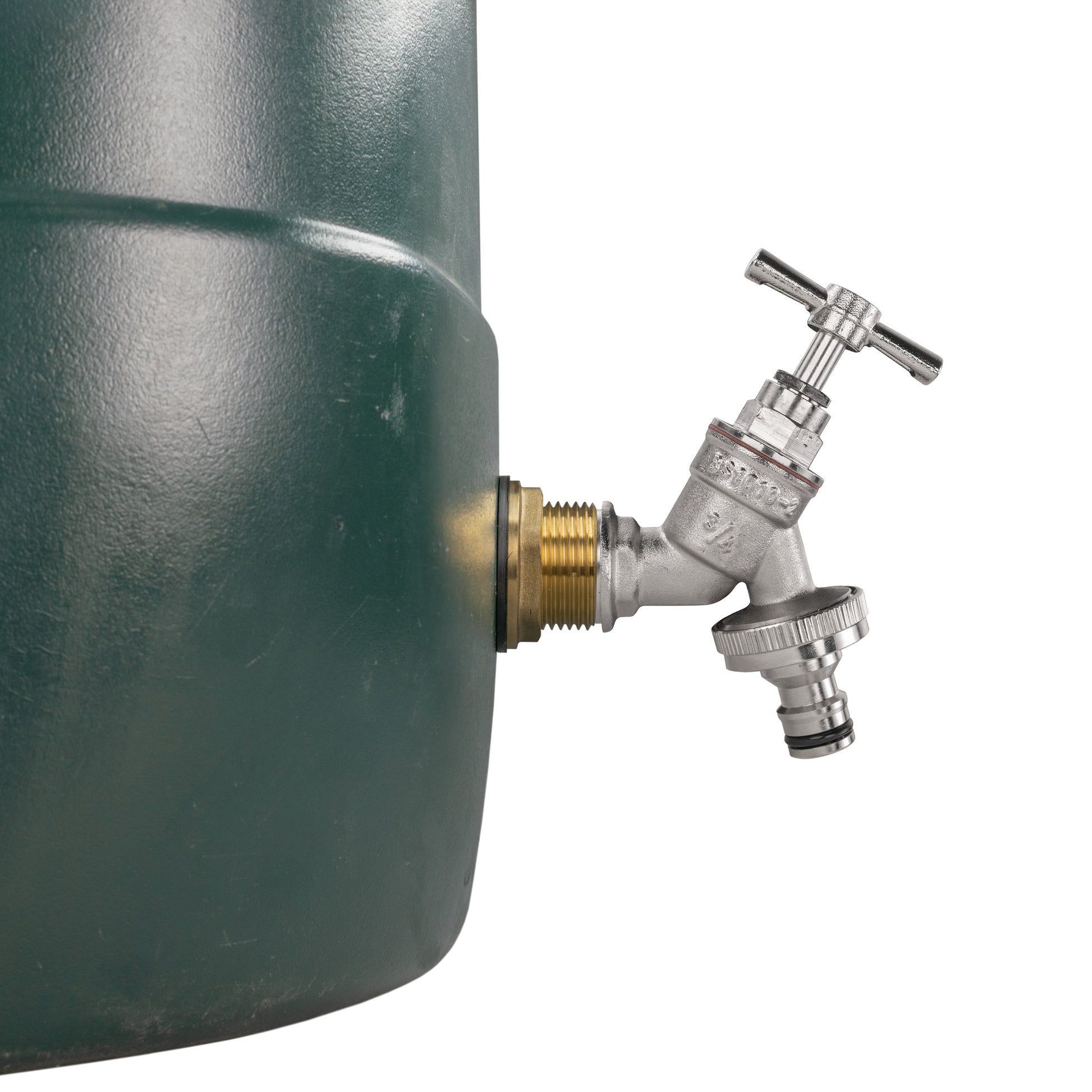 Water Butt Brass Kit 1" with Nickel Plated Quick Connect Tap and Drill Bit - Best4Trade-Retail Tech Hose & Fittings