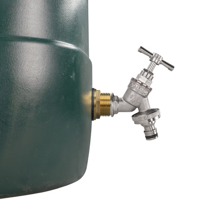 Water Butt Brass Kit 1" with Nickel Plated Quick Connect Tap and Drill Bit - Best4Trade-Retail Tech Hose & Fittings