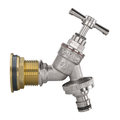 Water Butt Brass Kit 1" with Nickel Plated Quick Connect Tap - Best4Trade-Retail Tech Hose & Fittings