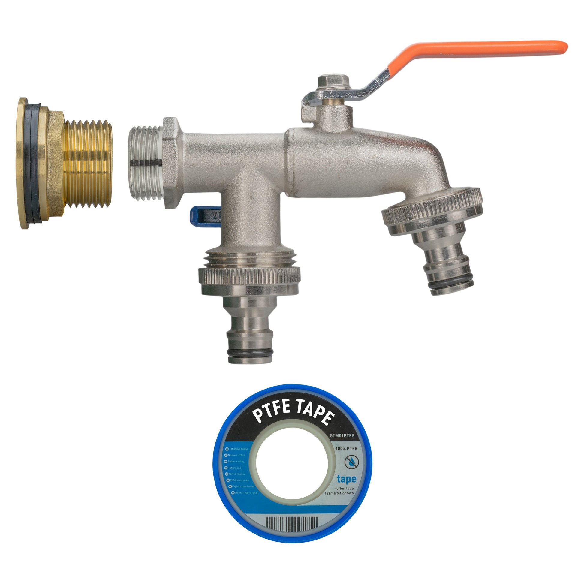 Water Butt Brass Kit 1" with Double Quick Connect Tap and Drill Bit - Best4Trade-Retail Tech Hose & Fittings